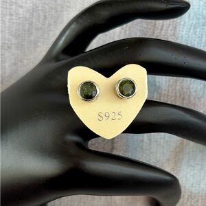 Green Tourmaline Sterling Silver Stud Earrings